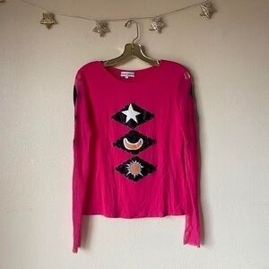 Paolo santini graphic long sleeve top size large y2k rare find